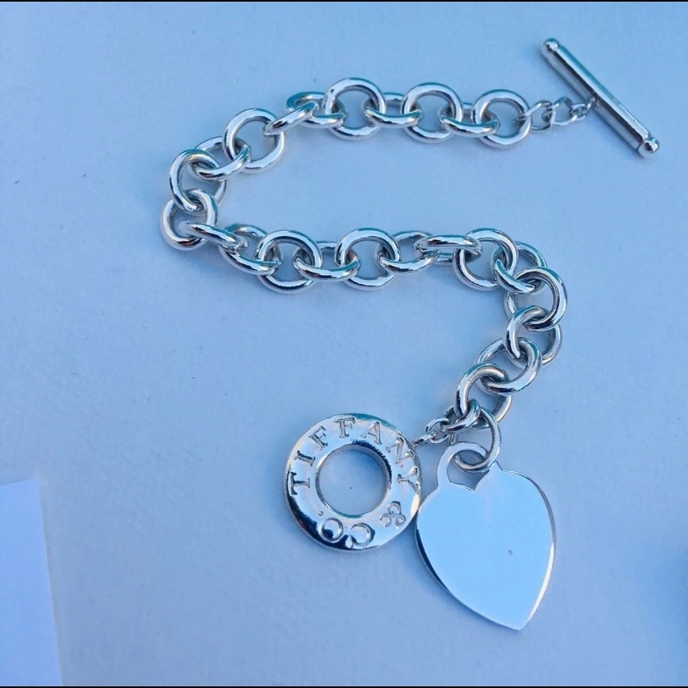 Tiffany and Co Toggle 8” Heart Tag Bracelet